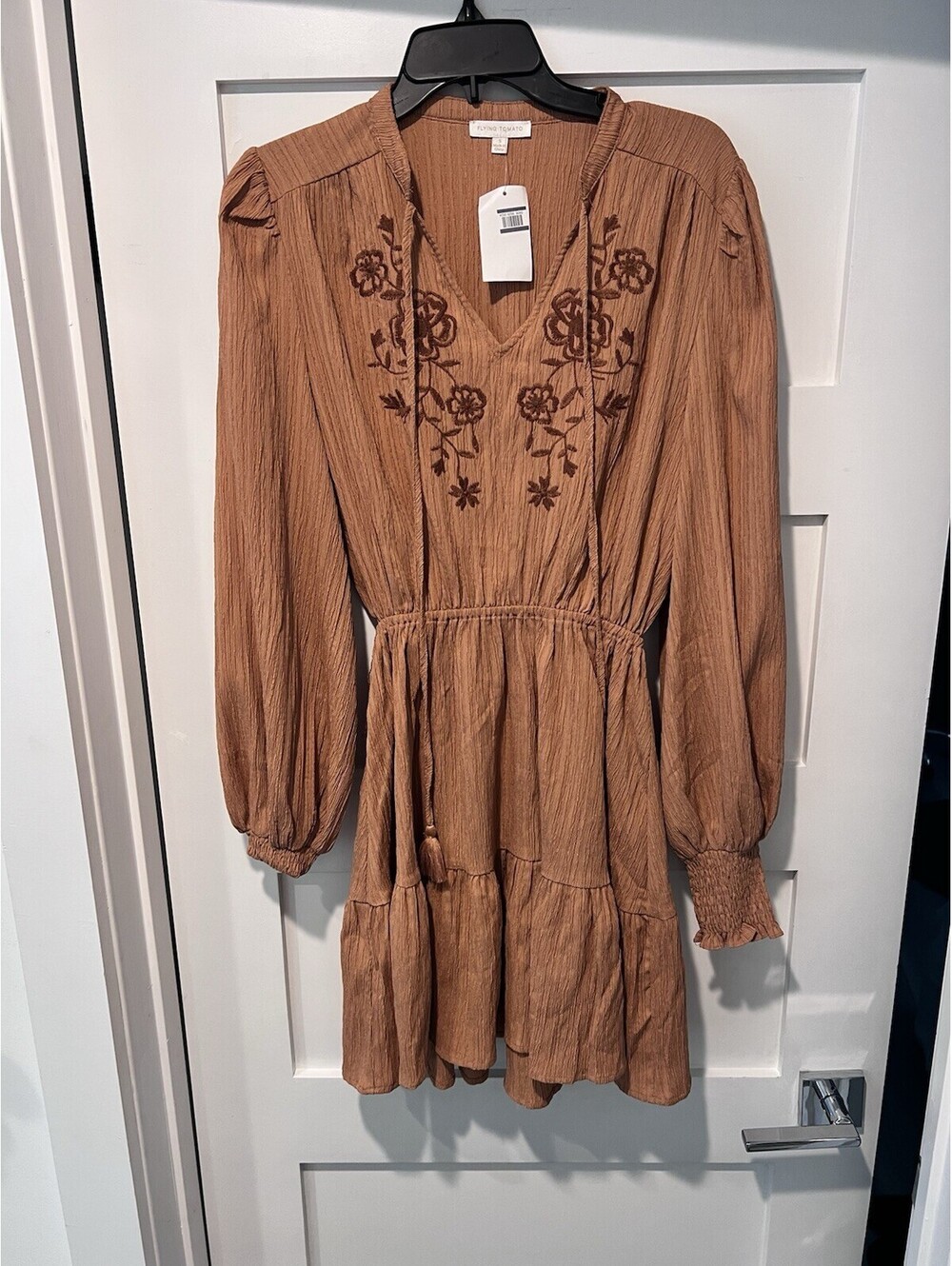 $129 NWT Flying Tomato Swirl Print Long Sleeve Shirtdress Size Small - Picture 2 of 9